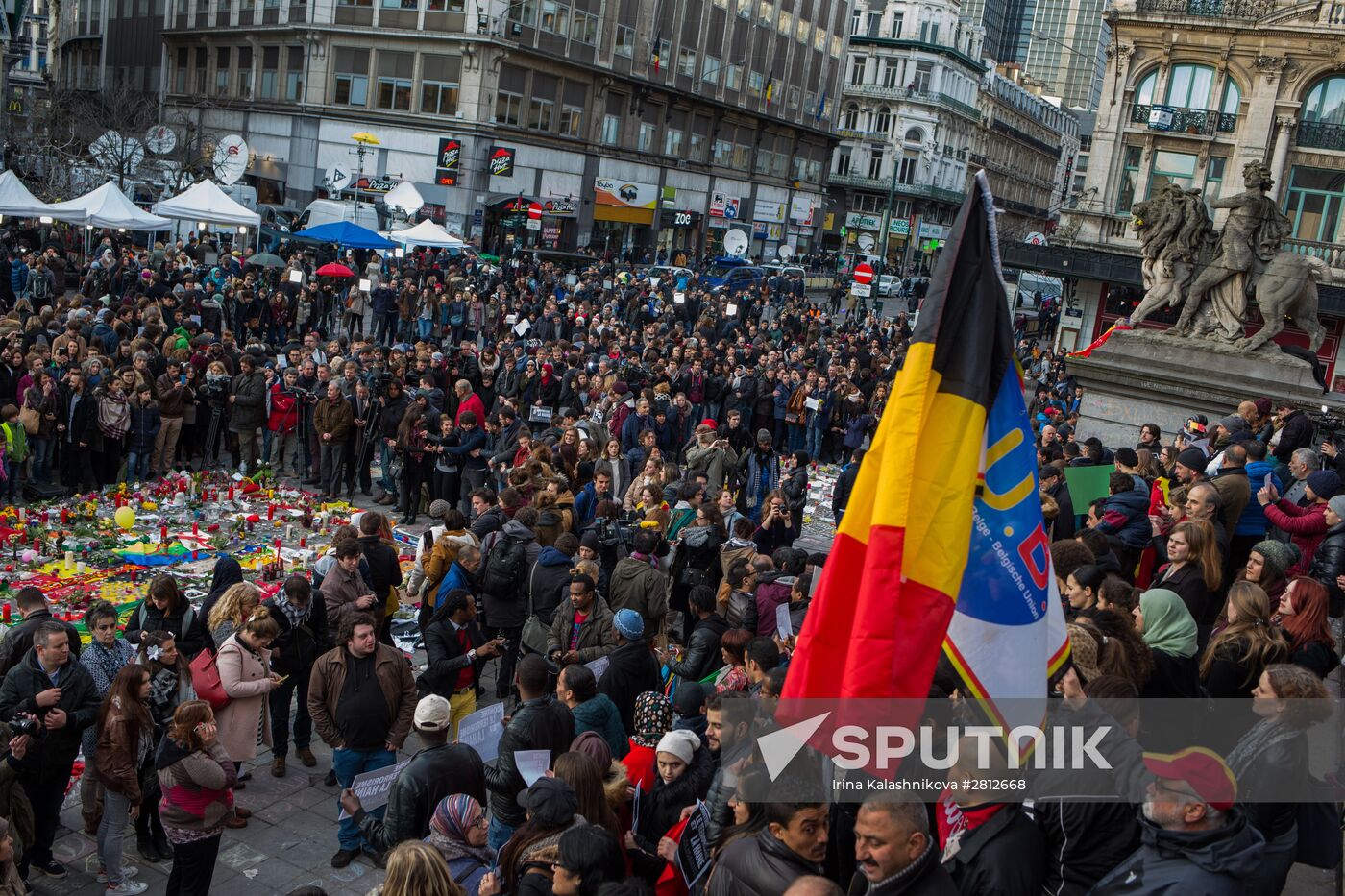 Brussels after terrorist airport and metro attacks