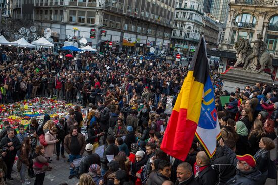 Brussels after terrorist airport and metro attacks