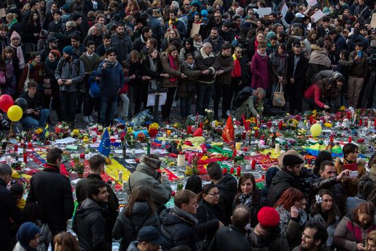 Brussels after terrorist airport and metro attacks