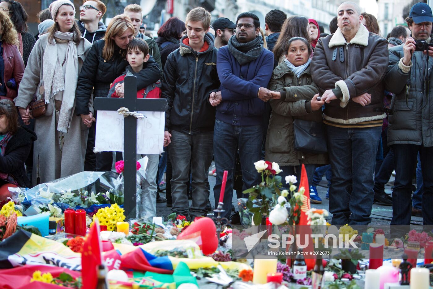 Brussels after terrorist airport and metro attacks