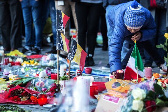 Brussels after terrorist airport and metro attacks