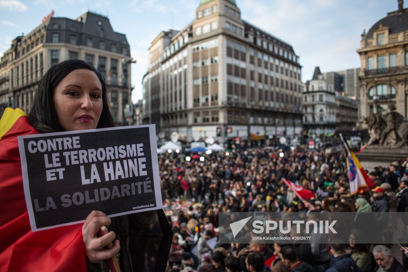 Brussels after terrorist airport and metro attacks