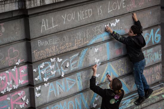 Brussels after terrorist airport and metro attacks