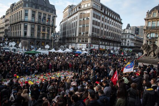 Brussels after terrorist airport and metro attacks