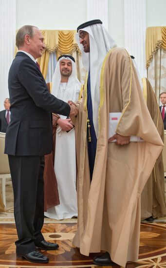 President Vladimir Putin meets with Crown Prince of Abu Dhabi Mohammed bin Zayed Al Nahyan