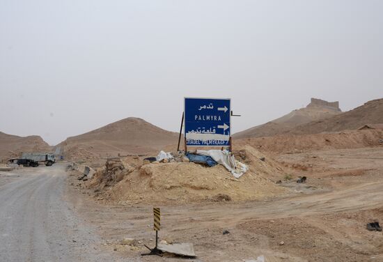 Syrian government army and militia fight for Palmyra