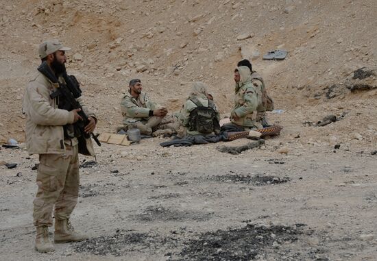 Syrian government army and militia fight for Palmyra