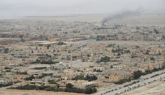 Syrian government army and militia fight for Palmyra