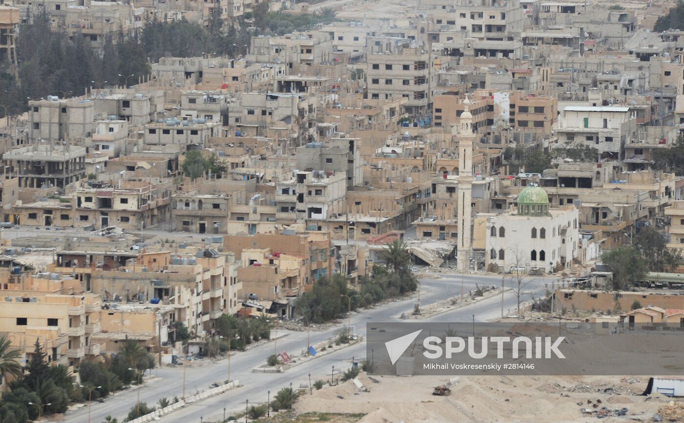 Syrian government army and militia fight for Palmyra