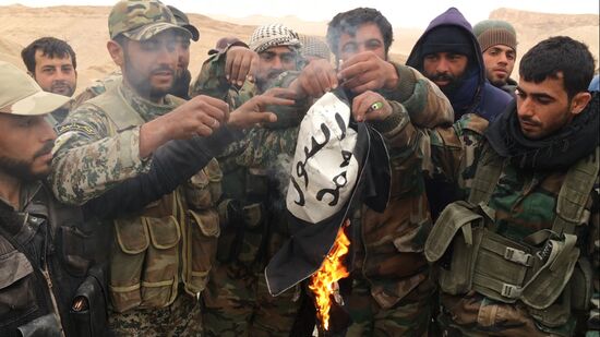 Syrian government army and militia fight for Palmyra
