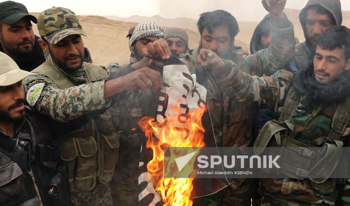 Syrian government army and militia fight for Palmyra