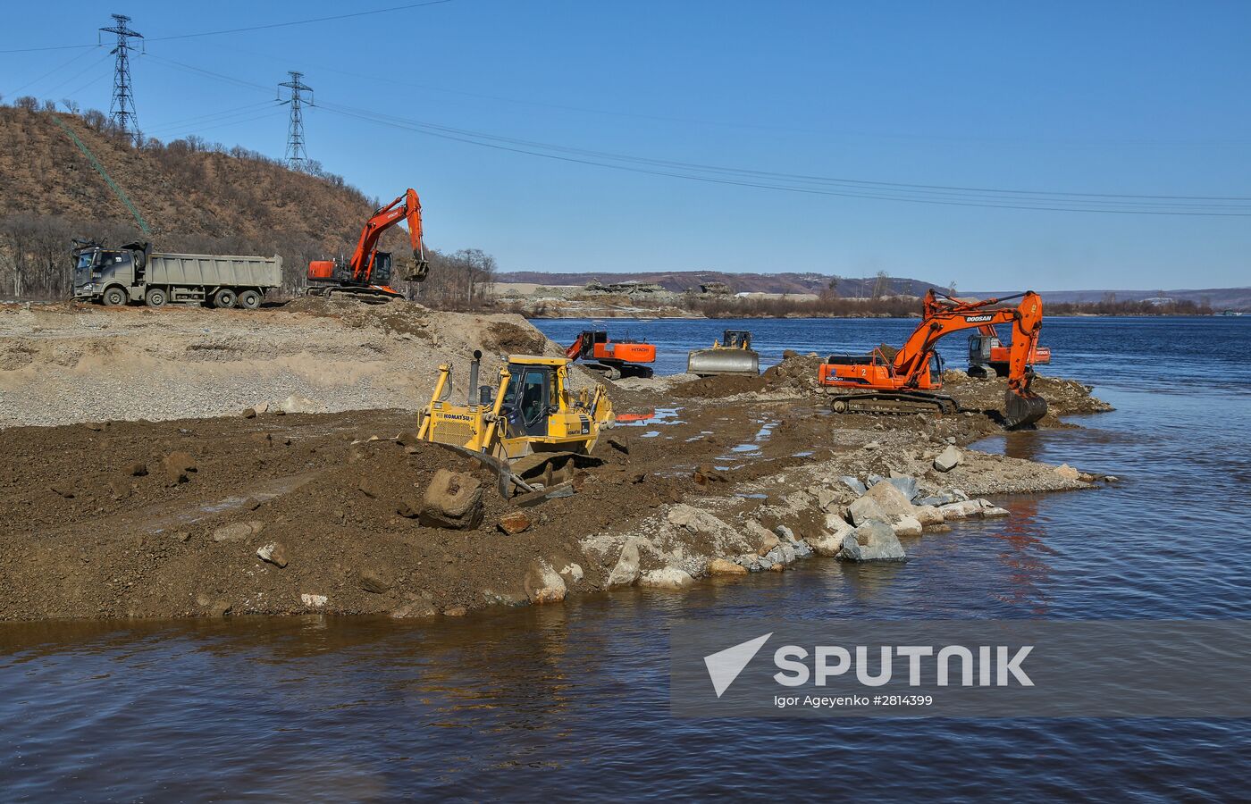 Nizhne-Bureyskaya hydro power plant in Amur Region