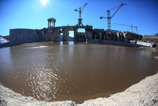 Nizhne-Bureyskaya hydro power plant in Amur Region