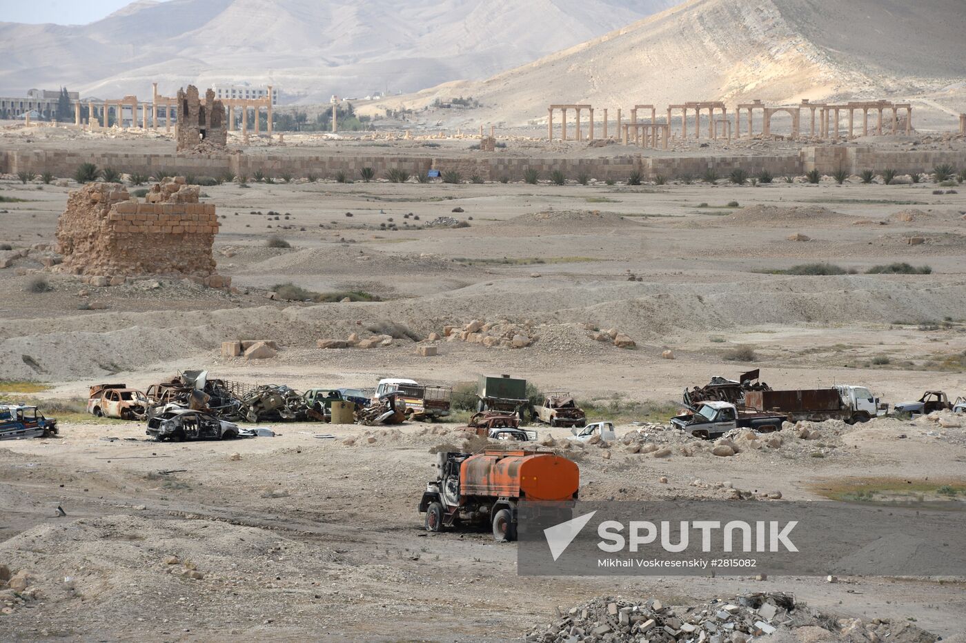 Historical part of Palmyra damaged during military operations
