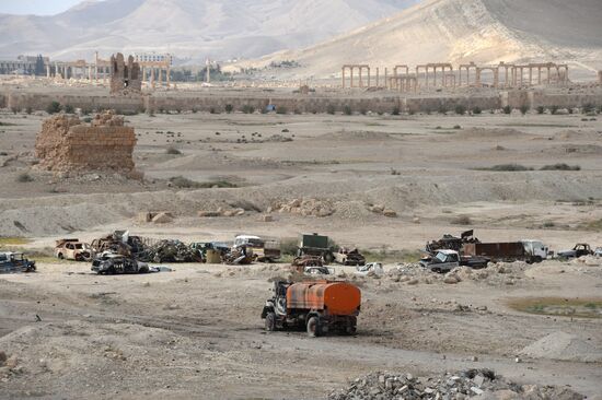 Historical part of Palmyra damaged during military operations
