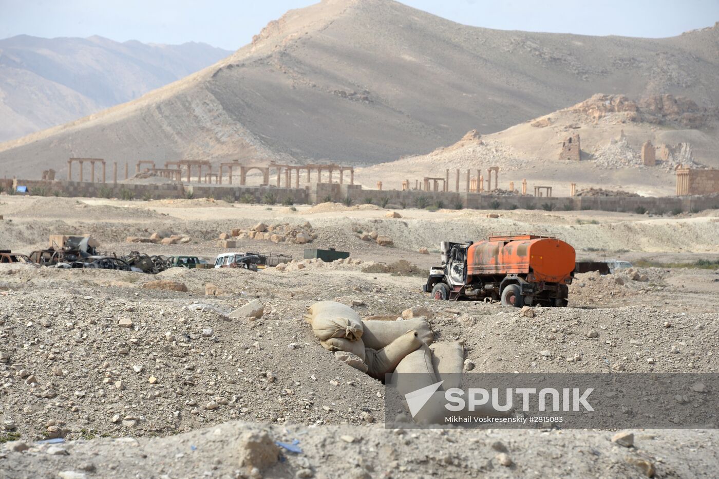 Historical part of Palmyra damaged during military operations