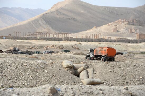 Historical part of Palmyra damaged during military operations