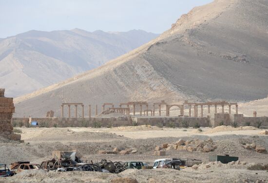 Historical part of Palmyra damaged during military operations