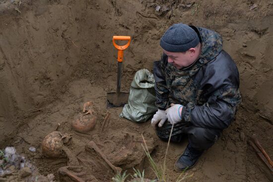 Searching for remains of soldiers killed during the Great Patriotic War, in the Chechen Republic