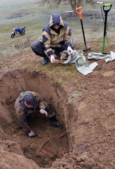 Searching for remains of soldiers killed during the Great Patriotic War, in the Chechen Republic