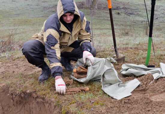 Searching for remains of soldiers killed during the Great Patriotic War, in the Chechen Republic