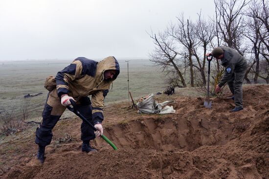 Searching for remains of soldiers killed during the Great Patriotic War, in the Chechen Republic