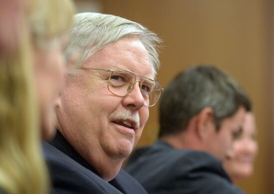 Russian Economic Development Minister Aleksei Ulyukaev meets with US Ambassador John Tefft