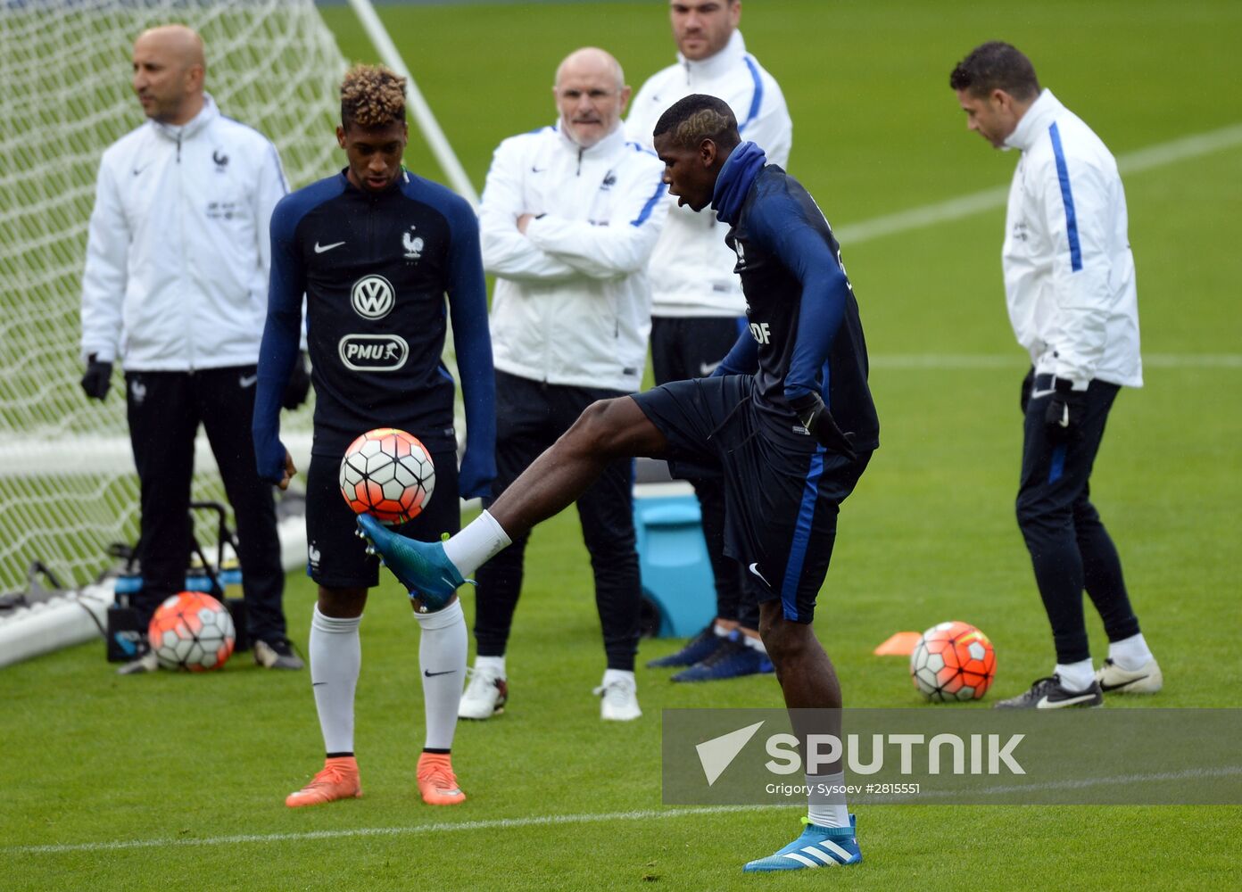 Training session of French national football team