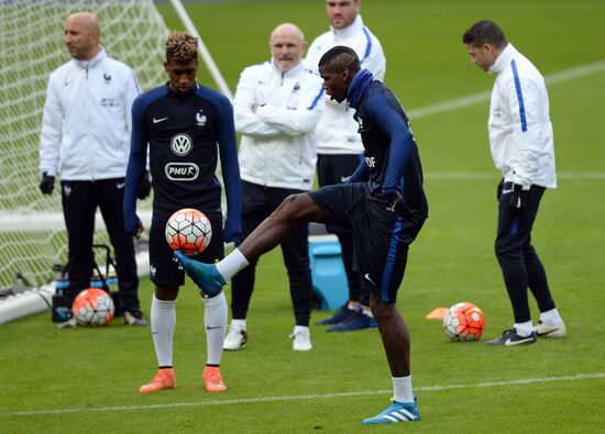 Training session of French national football team