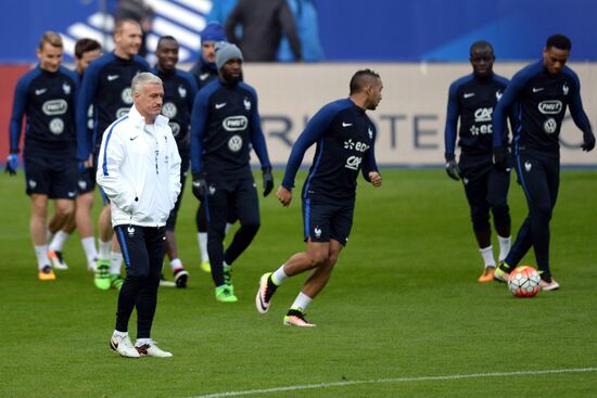 Training session of French national football team