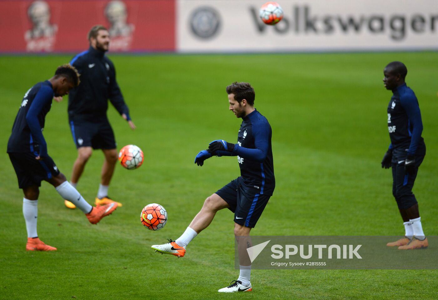 Training session of French national football team