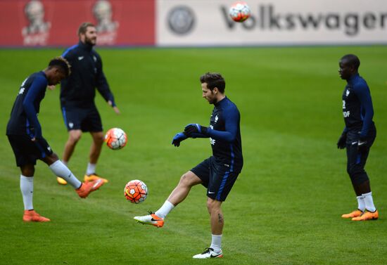 Training session of French national football team