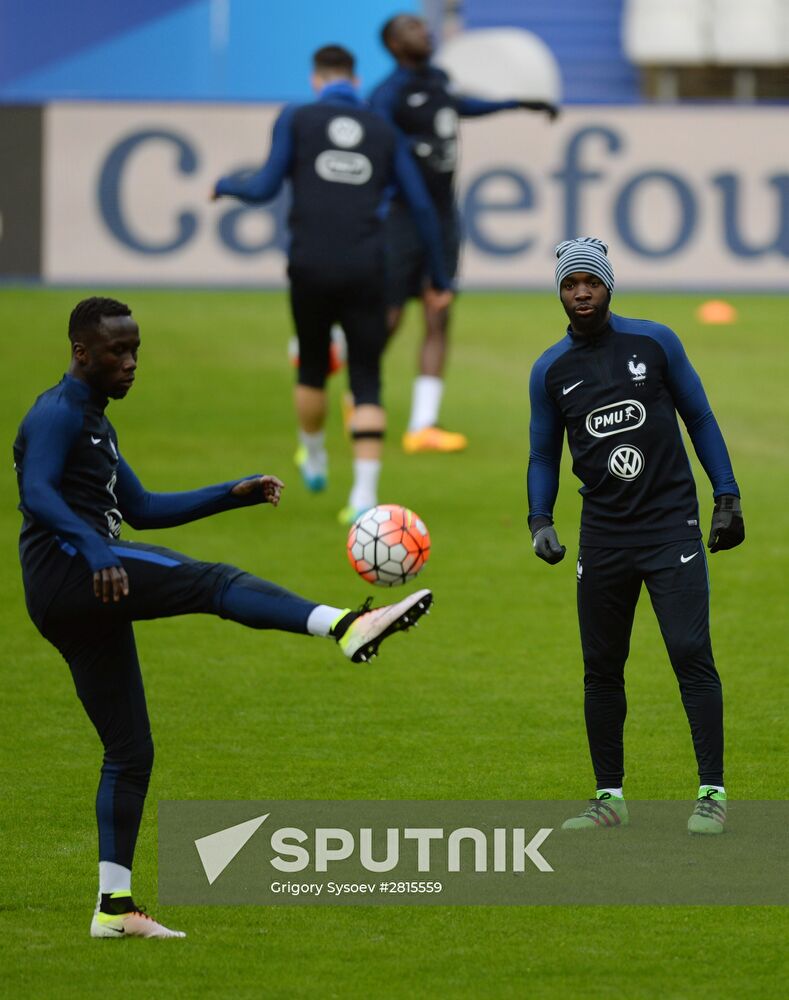 Training session of French national football team