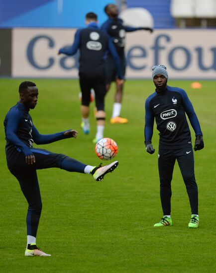 Training session of French national football team