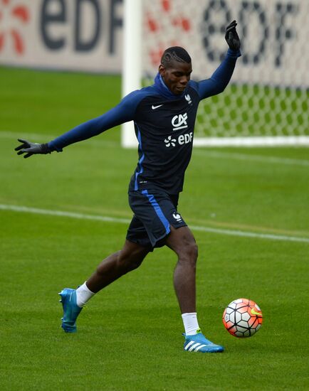 Training session of French national football team