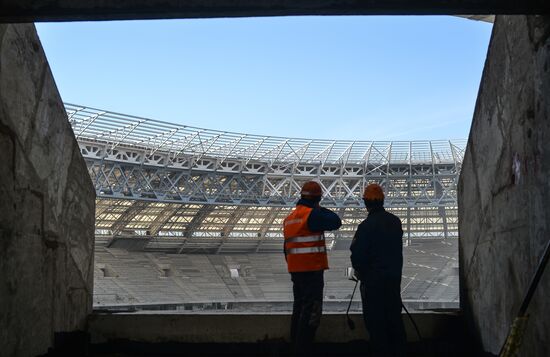 Luzhniki Stadium under reconstruction