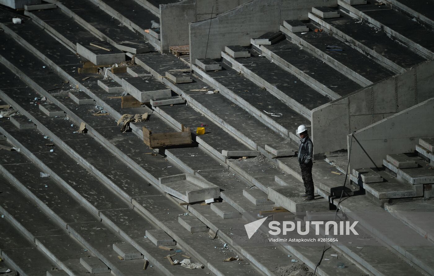 Luzhniki Stadium under reconstruction