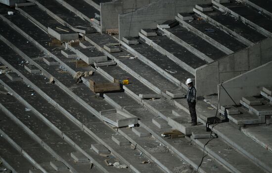 Luzhniki Stadium under reconstruction