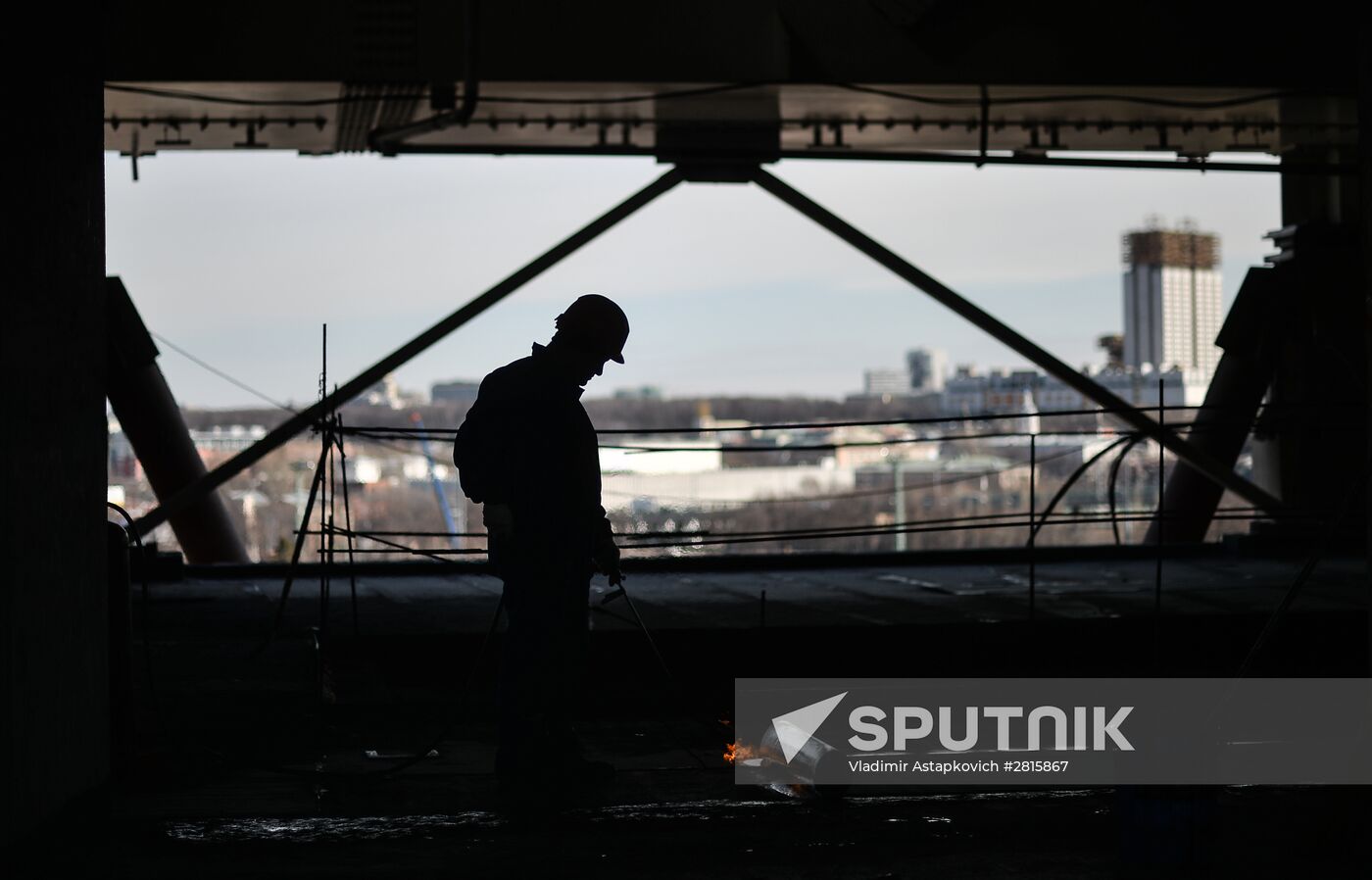 Luzhniki Stadium under reconstruction