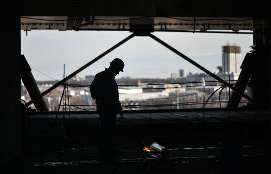 Luzhniki Stadium under reconstruction