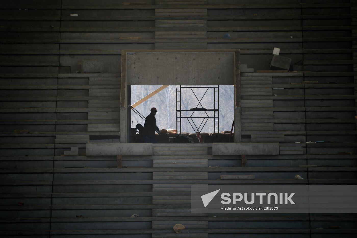 Luzhniki Stadium under reconstruction
