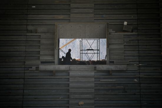 Luzhniki Stadium under reconstruction