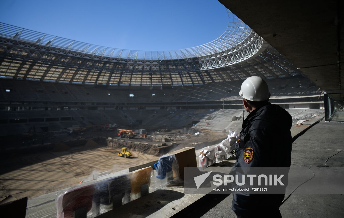 Luzhniki Stadium under reconstruction