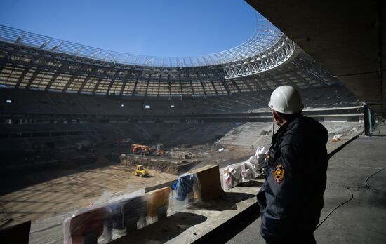 Luzhniki Stadium under reconstruction
