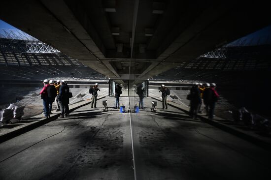 Luzhniki Stadium under reconstruction