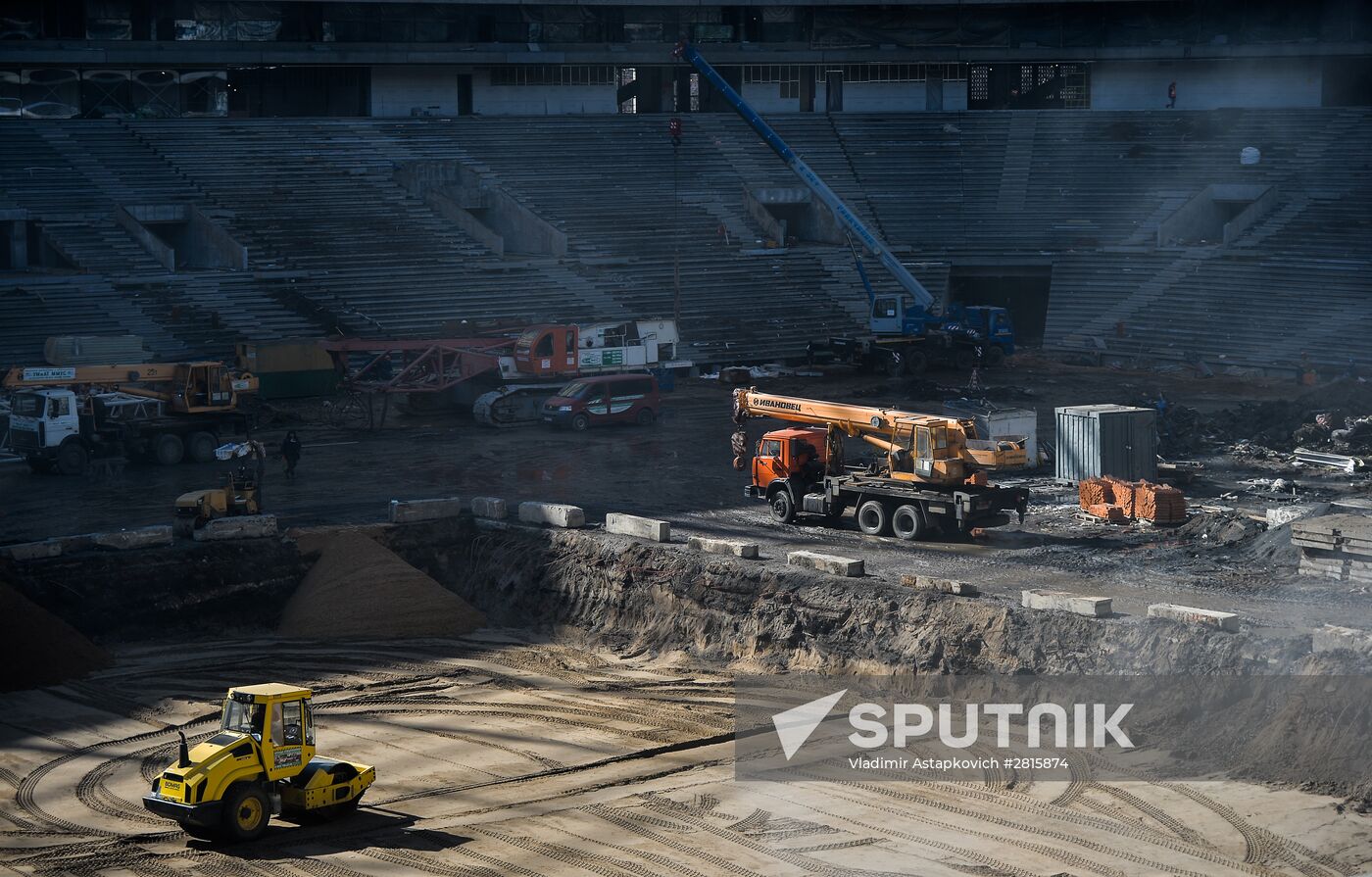 Luzhniki Stadium under reconstruction