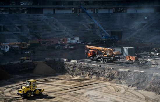 Luzhniki Stadium under reconstruction