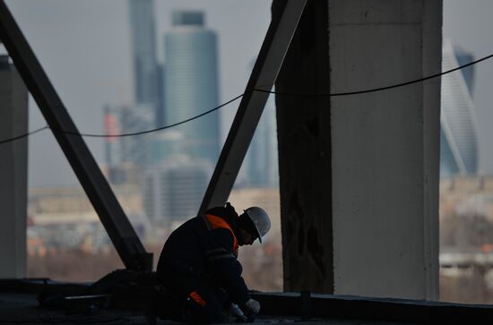 Luzhniki Stadium under reconstruction