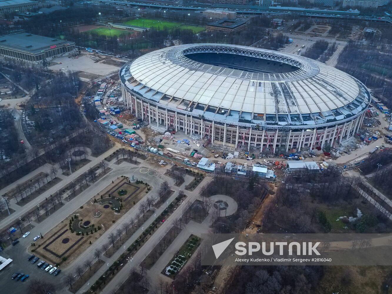 Luzhniki Stadium under reconstruction