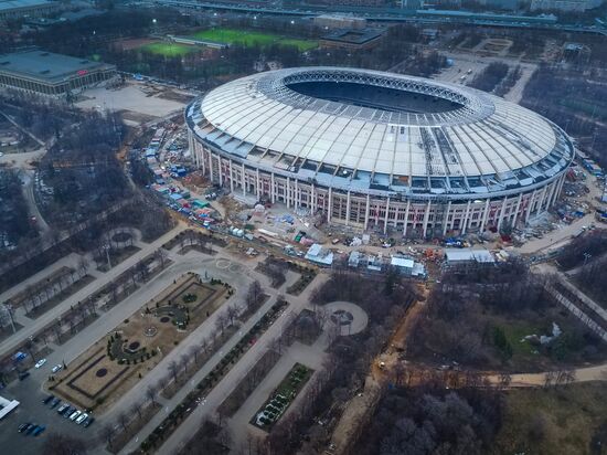 Luzhniki Stadium under reconstruction